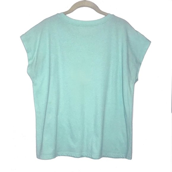 Mint T-Shirt with Silver Pearl Grommets Size L - Picture 4 of 4